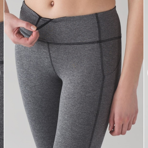 Lululemon Pace Rival Crop *22" Heathered Black / Black - Picture 5 of 16